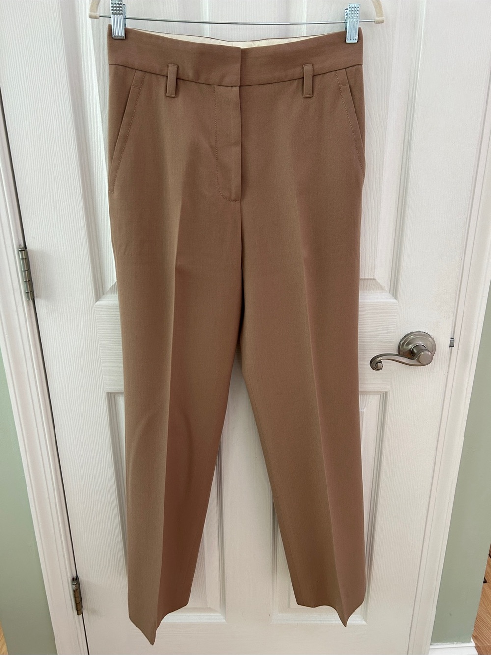 Marc Jacobs 100% Wool Straight-Leg Trouser Pants in Camel
